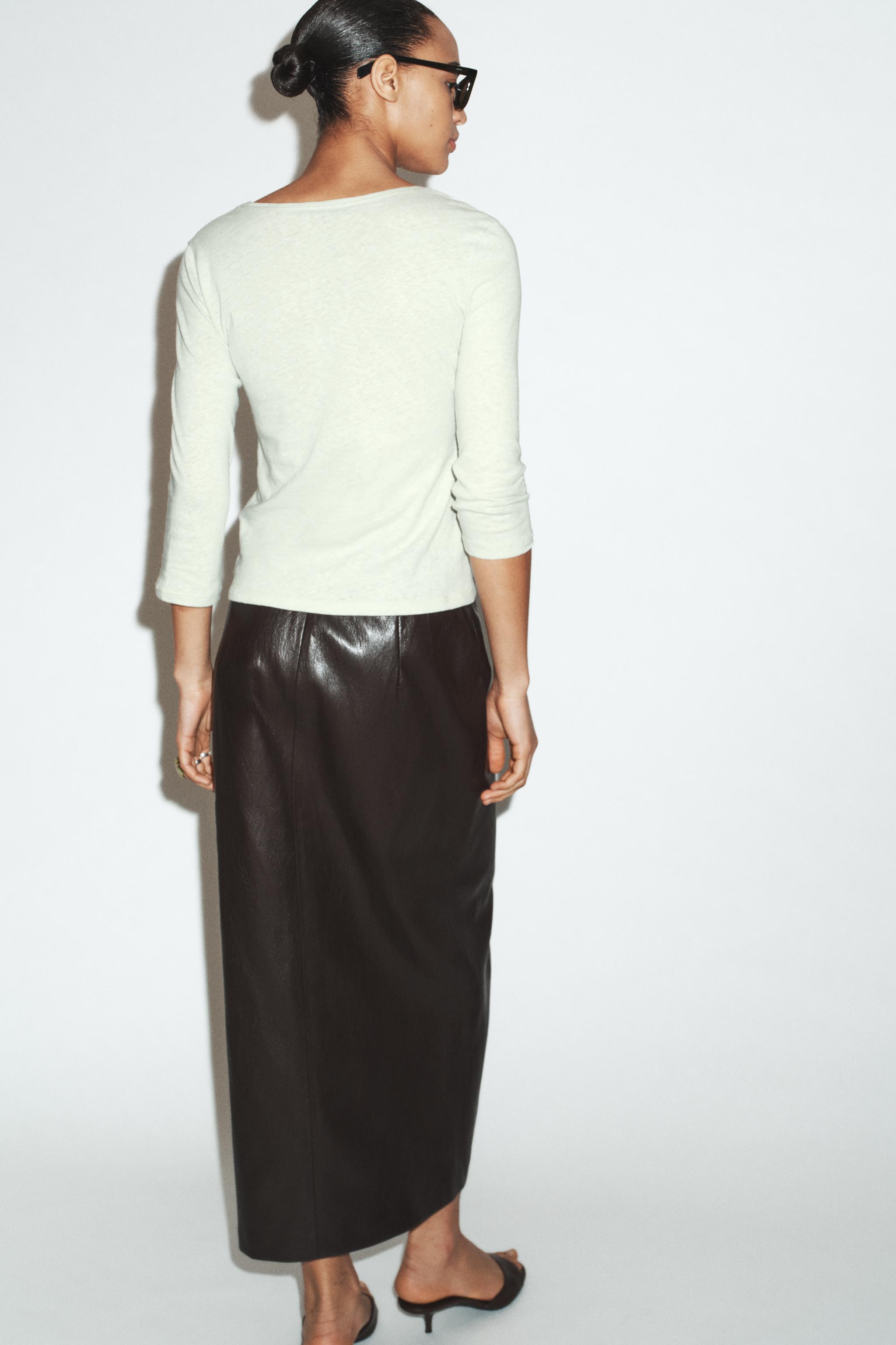 WASHED EFFECT LINEN T-SHIRT